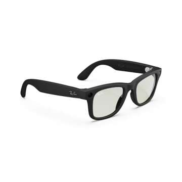 Meta Regular Square Sunglasses, Wayfarer, Matte Black / G15 Green Transitions, Regular (Renewed)