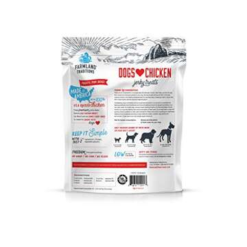 Farmland Traditions Dogs Love Chicken Premium Two Ingredients Jerky Treats for Dogs (3 lbs USA Raised Chicken)