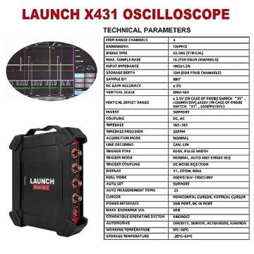 LAUNCH X-431 Oscilloscope O2-2 Scopebox Analizador 4 Channels Digital Scopebox Tester USB Port