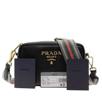 Prada Black Milano Leather Crossbody Bag - Chic & Durable