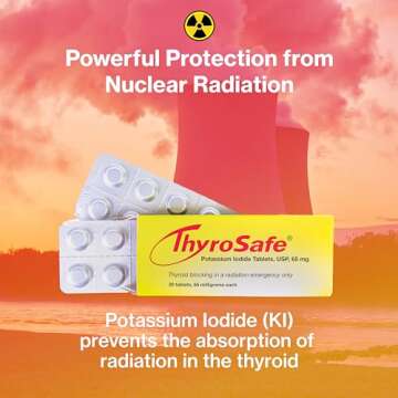 ThyroSafe 65mg Potassium Iodide Tablets (20 Pack) - Protects Your Thyroid from Nuclear Radiation Exposure