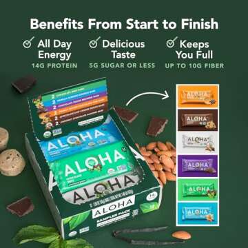 ALOHA Protein Bars Variety Pack - Vegan & Organic Snacks