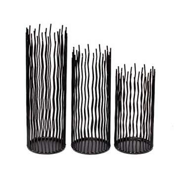 Set of 3 Metal Iron Candle Holder, Black Candlestick Modern Table Centerpiece for Indoor & Outdoor Decor, Dining Room, Home Decoration