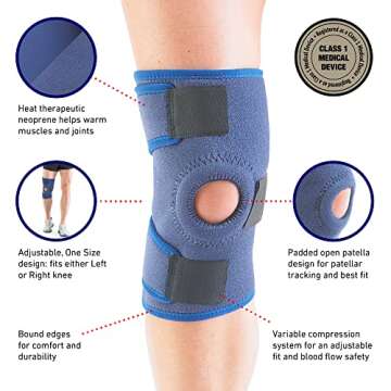 Neo-G Knee Support, Open Patella – Knee Support for Knee Pain Arthritis, Joint Pain Relief, Meniscus tear, runners knee, patella injuries – Knee support for women and men - Adjustable Compression