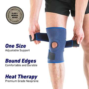 Neo-G Knee Support, Open Patella – Knee Support for Knee Pain Arthritis, Joint Pain Relief, Meniscus tear, runners knee, patella injuries – Knee support for women and men - Adjustable Compression