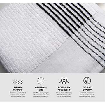 Devant Sport Towels Extra Large 22” x 44” Golf Caddy Towel Durable Woven Cotton and Polyester Blend Golf Towel for Golfers, Caddies and Professionals