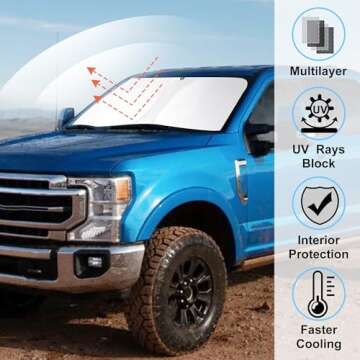 Windshield Sun Shade for 2017-2022 Ford Super Duty