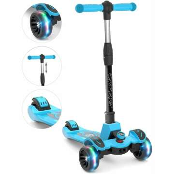 Adjustable Kids Scooter with Flash Wheels