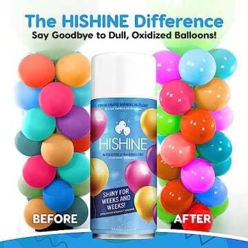 HI-SHINE Balloon Aerosol Spray 12oz: Precise Mist, No Drips, Instant Gloss - Enhance Decor for Birthdays, Weddings, Events - Quick Apply, Lasting Results - Uplift Celebrations