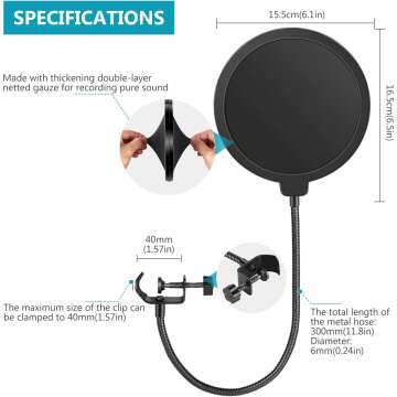 Neewer Pop Filter for Blue Yeti & Other Microphones