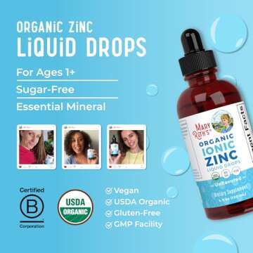 Zinc Supplements for Immune Support | Ionic Zinc for Kids & Adults | Liquid Zinc Supplement | 40 Day Supply | Zinc Sulfate | Skin Care Supplement | Vegan | Gluten Free | Glycerin Based | 4 oz