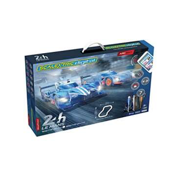 Scalextric ARC Pro App Race Control 24h Le Mans Slot Car Digital 1:32 Slot Car Road Race Track Set C1404T,Blue & Gray