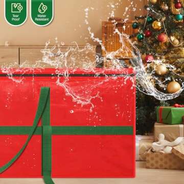 EverMerry Christmas Tree Storage Bag 7.5 Ft, 4 Individual Straps Xmas Heavy Duty Artificial Christmas Tree Bags for Storage Carrying Handles with Carabiners & Dual Zipper & Inner Pocket