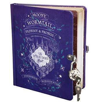 Harry Potter Marauder's Map Diary for Kids - Lock & Key Journal Notebook w/ 216 Lined Pages - Officially Licensed - Christmas Gift for Girls & Boys 6+