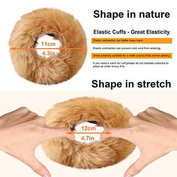 Simplicity Women's Clothing Accessories, Faux Fur Cuffs,Light Brown