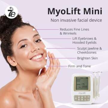 7E Wellness MyoLift Mini Microcurrent Facial Device - Non-Invasive Face Lift, Facial Skin Care Products for Anti Aging, Skin Tightening - Esthetician Supplies and Skin Care Tools - Up to 400 Microamps