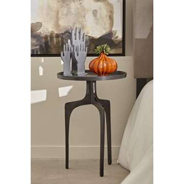 Pulaski Mid-Mod Aluminum Midnight Black Accent table