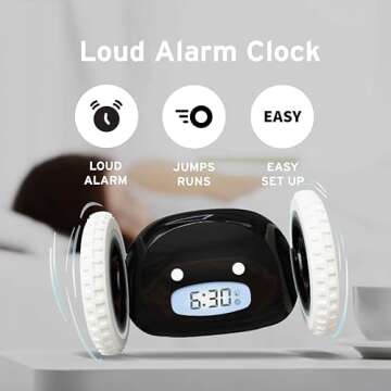 CLOCKY Extra Super Loud Alarm Clock for Heavy Sleepers Kids Bedroom, Move Jump Roll Run Away Easy to Set