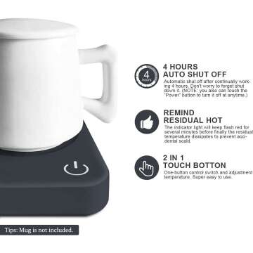 VOBAGA Smart Coffee Mug Warmer with Auto Shut Off