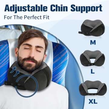 Adjustable Memory Foam Travel Neck Pillow with Accessories