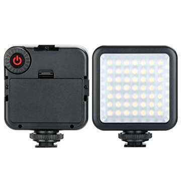 Ulanzi Ultra Bright LED Video Light - LED 49 Dimmable High Power Panel Video Light for DJI Ronin S SC OSMO Mobile 3 2 Zhiyun WEEBILL Smooth 4 Gimbal for Canon Nikon Sony Digital DSLR Cameras