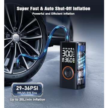 Cordless Tire Inflator with Digital Pressure Gauge