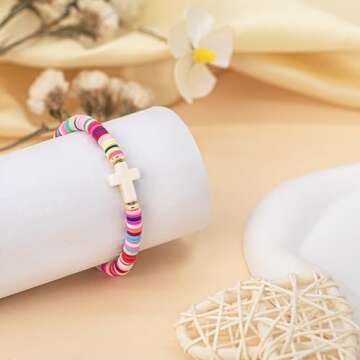 Baptism Gifts for Girls - TOLOWOBK Cross Bracelet