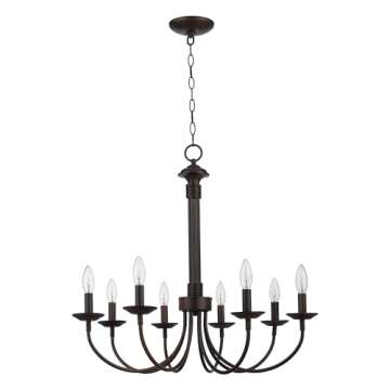 Trans Globe Lighting 9018 ROB Indoor Candle 26.5" Chandelier, Rubbed Oil Bronze