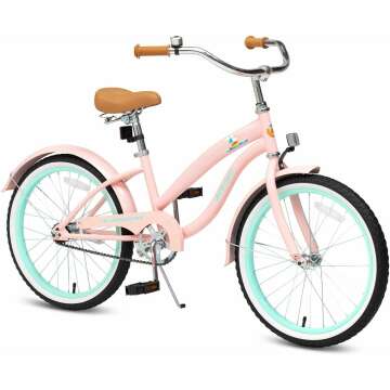 ACEGER Girls Beach Cruiser Bike - 16" 18" 20" 24" Single Speed - Fun & Safe!