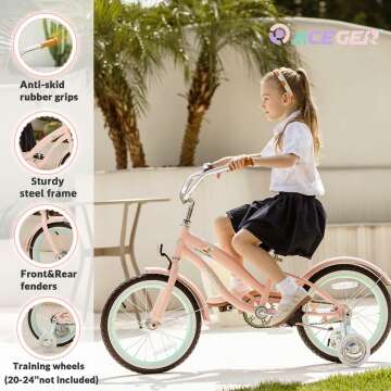 ACEGER Girls Beach Cruiser Bike for Kids Ages 5-13