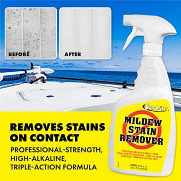 STAR BRITE Mold & Mildew Stain Remover – Lifts Dirt & Removes Mildew Stains on Contact, White, 32 oz. (085632)