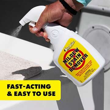 STAR BRITE Mold & Mildew Stain Remover – Lifts Dirt & Removes Mildew Stains on Contact, White, 32 oz. (085632)