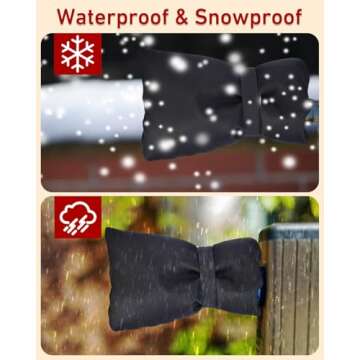 Outdoor Faucet Covers for Winter Freeze Protection - 3 Pack, Thickened Insulated Pipe Covers for Outside, Reusable Waterproof Spigot Covers, 7.7" H x 5.9" W, Black