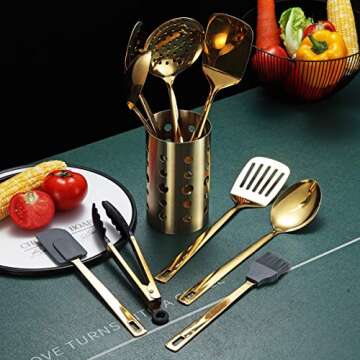 Berglander 13 Piece Gold Stainless Steel Utensils Set