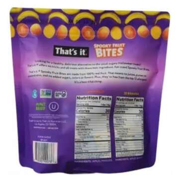 Spooky Fruit Bites - Kids Healthy Snacks, Organic Fruit Snack, Gluten-Free, No Added Sugar, Halloween Trick or Treats, 40 Fun Size Bars (20 Mango, 20 Banana) - Comes in ComboCreations Box