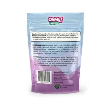 Oh My! Mints | Immunity Mints for Immune Support - 3 Packs | Infused Elderberry - Zinc - Vitamin D - Magnesium Glycinate - Gluten Free, Non-GMO, Vegan, All Natural Ingredients, Made in USA (30 Mints)