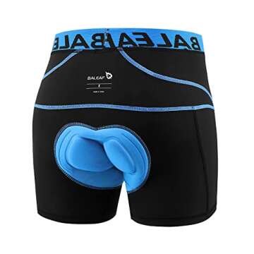 BALEAF Men's 3D Padded Bike Shorts Cycling Underwear MTB Liner Road Biking Bicycle Clothes Blue L