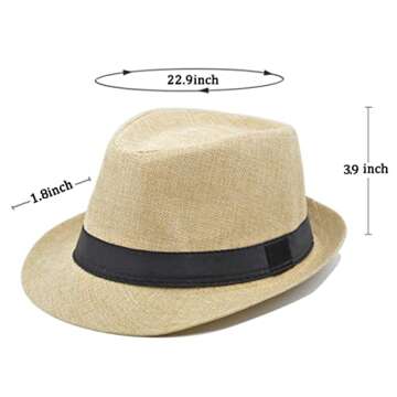 Gionforsy 5 Pack Mens Fedora Hats - Summer Style