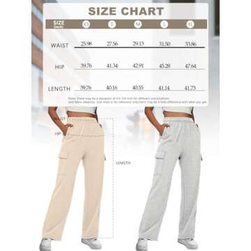 AUTOMET Womens Cargo Sweatpants Baggy Fleece High Waisted Joggers Sweat Pants Athletic Drawstring Casual Wide Leg Loose Fit Fall Pants with Pockets 2024 Apricot XS