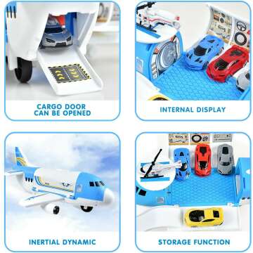 Tuko Cargo Airplane Car Toy Set