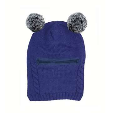 Baby Winter Hat Scarf Mitten Set, Unisex Infant Toddler Kids Hat Scarf (Navy, 2-5T)