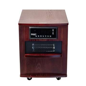 Comfort Zone 20" 1500-watt Premium Infrared Quartz Heater w/Built-In USB Charging Ports & Remote Control, On/Off Timer, Safety Tip-Over switch & Overheat Protection System