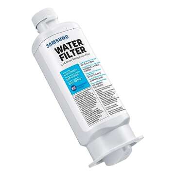 SAMSUNG Genuine Filter for Refrigerator Water and Ice, Carbon Block Filtration, Reduces 99% of Harmful Contaminants for Clean, Clear Drinking Water, 6-Month Life, HAF-QIN/EXP, 1 Pack