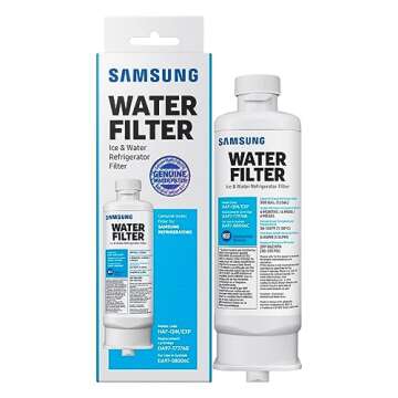 SAMSUNG Genuine Filter for Refrigerator Water and Ice, Carbon Block Filtration, Reduces 99% of Harmful Contaminants for Clean, Clear Drinking Water, 6-Month Life, HAF-QIN/EXP, 1 Pack