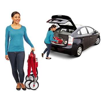 Radio Flyer 3-in-1 EZ Folding Wagon Ride On For Kids, Garden, & Cargo, Red Collapsible Wagon