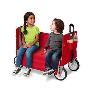 Radio Flyer 3-in-1 EZ Folding Wagon Ride On For Kids, Garden, & Cargo, Red Collapsible Wagon