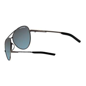 Tifosi Optics Shwae Aviator Sunglasses (Graphite, Smoke Bright Blue)