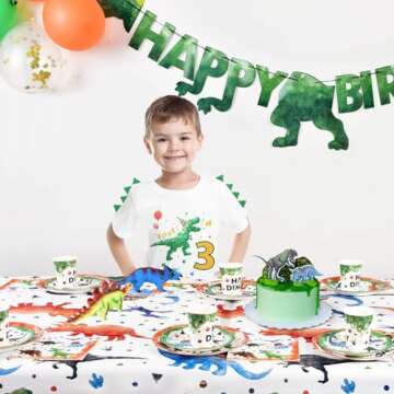 3rd Birthday Boy Shirt Dinosaur Birthday T-Shirt 3 Year Old Toddler Dinosaur Outfit Cotton White Dino Party Shirt Roar I’m 3 Short Sleeve Top Tee