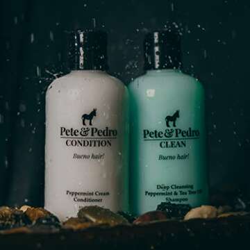 Pete & Pedro CLEAN & CONDITION SET, Tea Tree Oil Shampoo & Peppermint Cream Conditioner Haircare Kit | Deep Cleansing & Conditioning, Dandruff Repair For Men & Women | Seen on Shark Tank, 8.5 oz Each