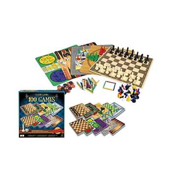 Merchant Ambassador: Classic Games, Enjoy 100 Different Games, Includes 5 Double-Sided Playing Boards, Fun for Children and Adults, For Ages 3 and up